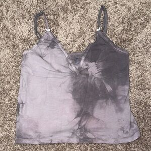 Brandy Melville Black and Gray Tie-Dye Camisole